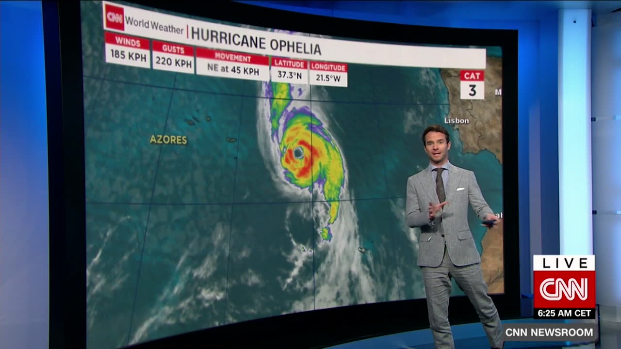 CNNs meteorolog Derek Van Dam om orkanan Ophelia