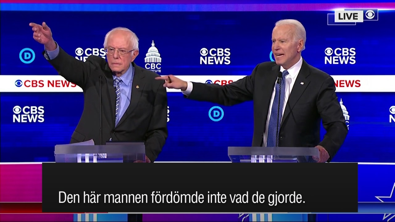 Bernie Sanders pressas i debatten