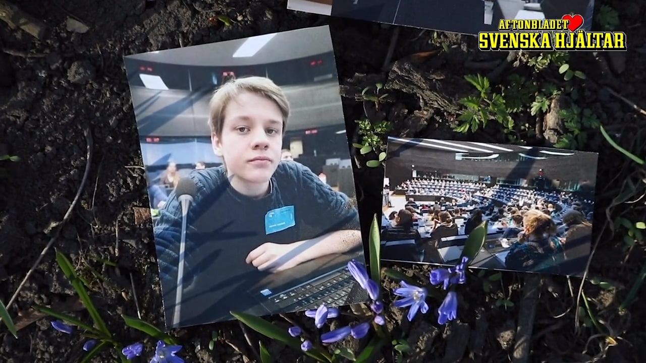 Klimataktivisten Andreas Magnusson reste till EU-parlamentet