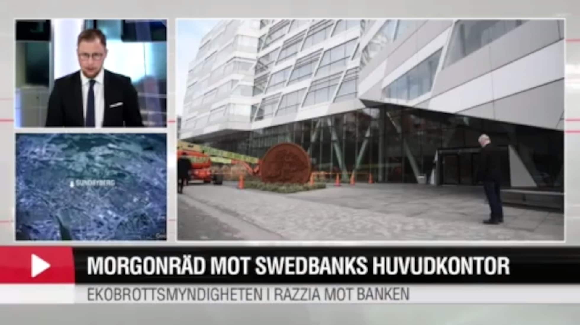 Razzia mot Swedbanks huvudkontor