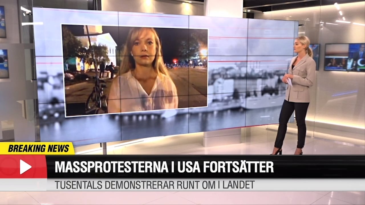 Protester utanför Vita huset efter kvävningen  av George Floyd