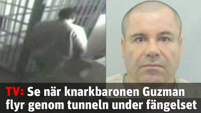 Se när knarkbaronen Guzman flyr genom tunneln under fängelset