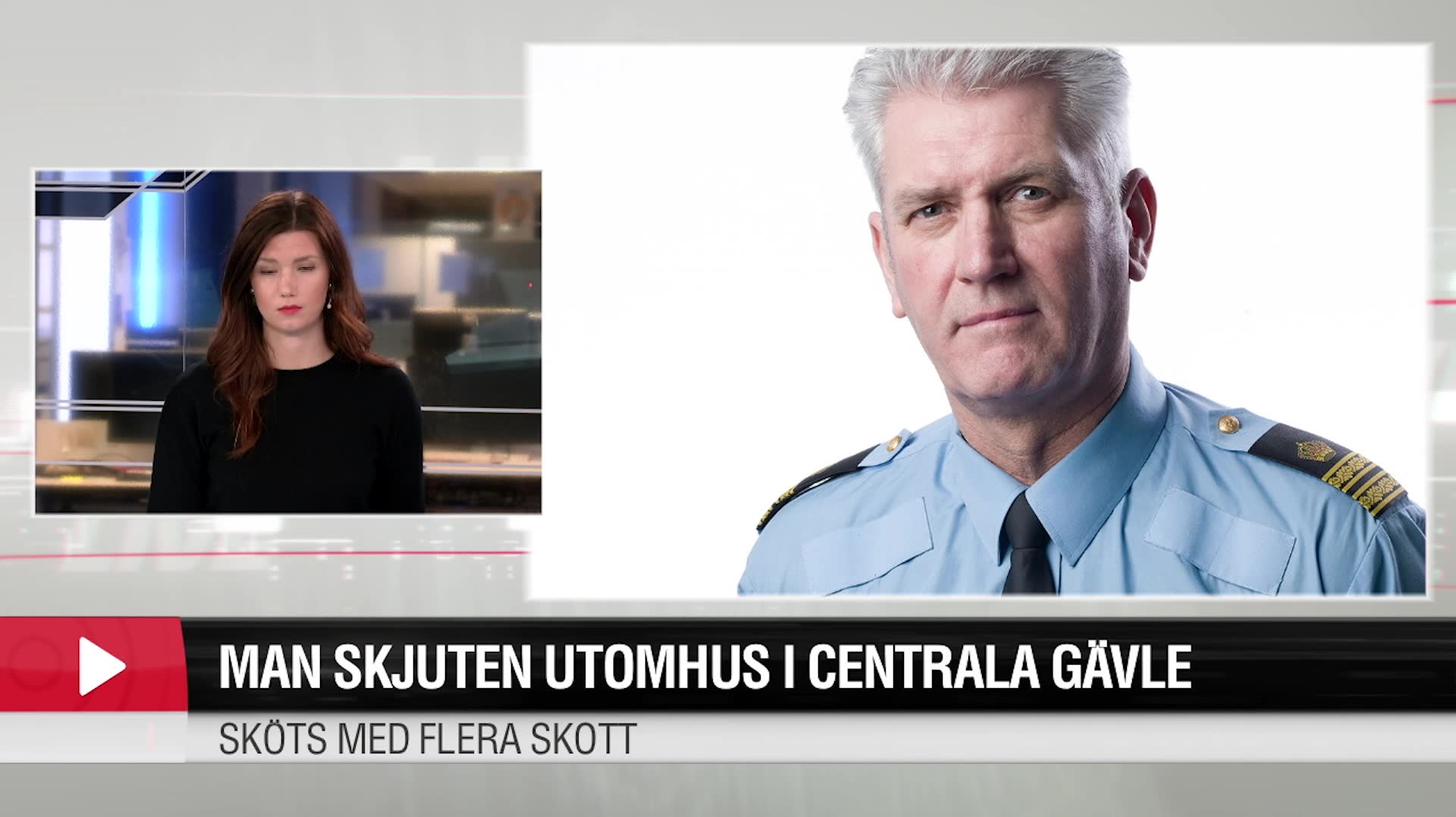 En man skjuten utomhus i centrala Gävle