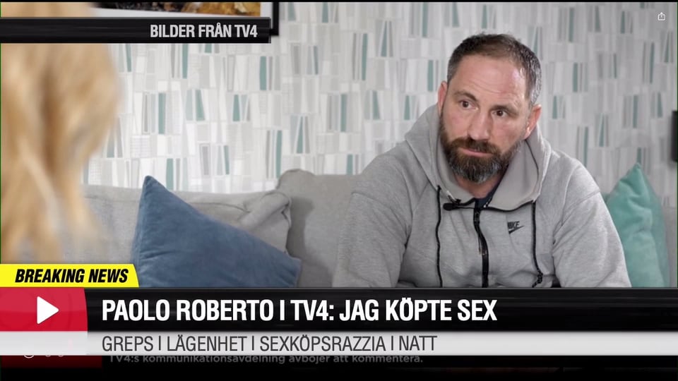 Paolo Roberto i TV4: jag köpte sex