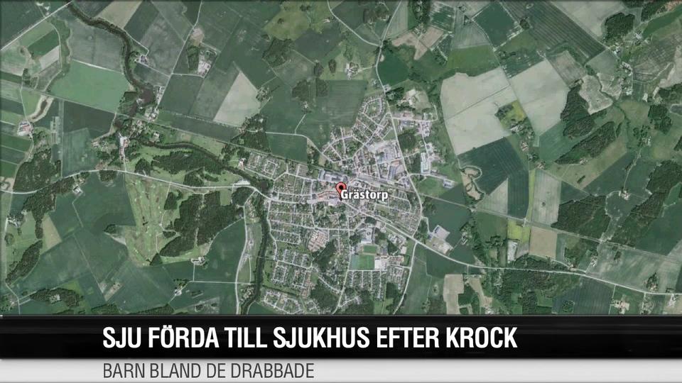 Barn till sjukhus efter krock i Grästorp