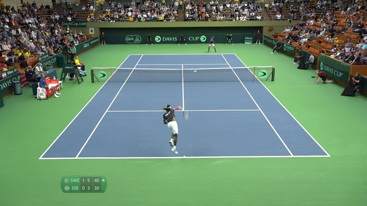 Här fixar Mikael Ymer svensk seger i Davis Cup