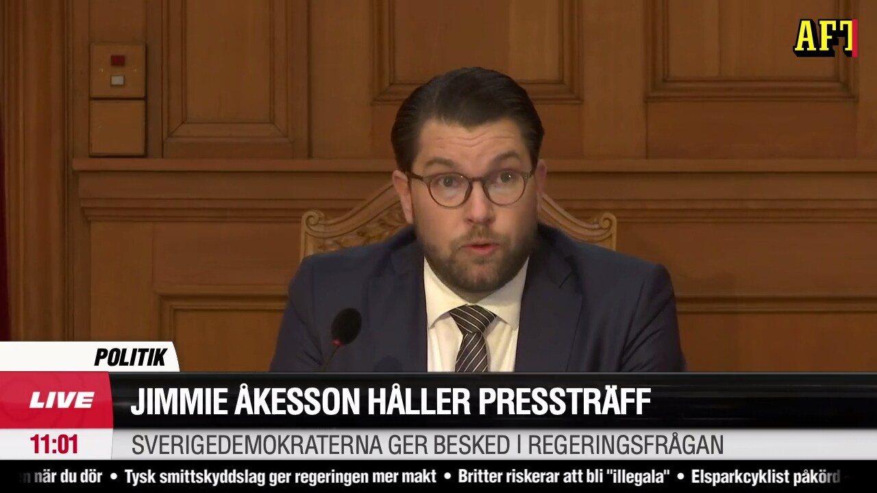 Live Pressträff Med Jimmie Åkesson Om Regeringsfrågan Aftonbladet Tv