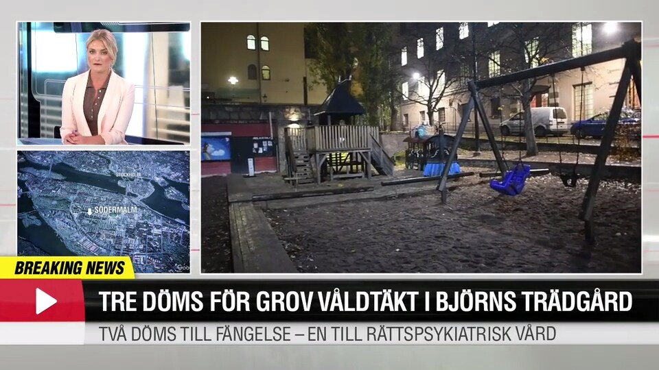 Tre döms för grov våldtäkt i Björns trädgård