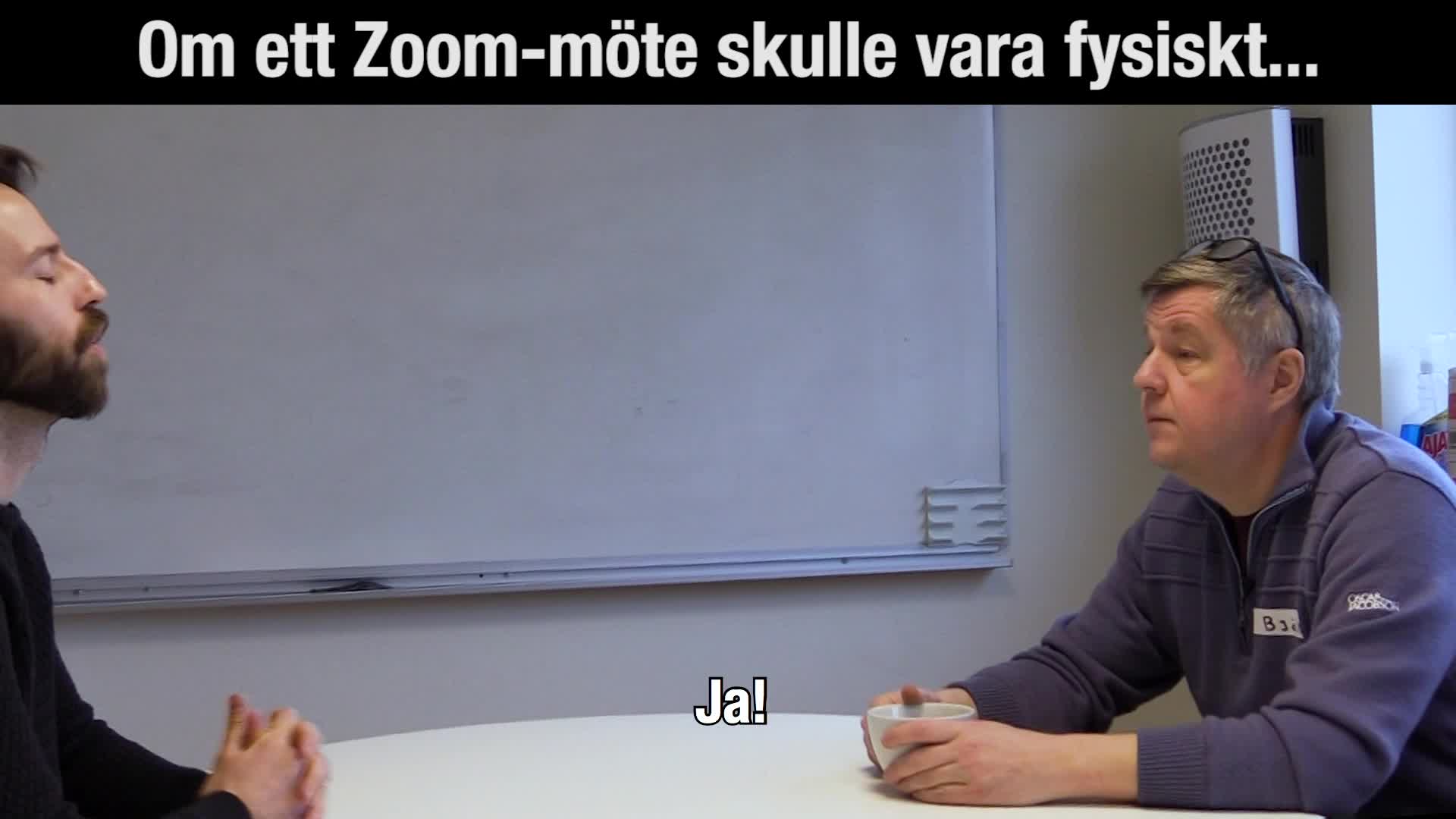 Nominerat humorklipp: BOMBAB – Om ett Zoom-möte skulle vara fysiskt