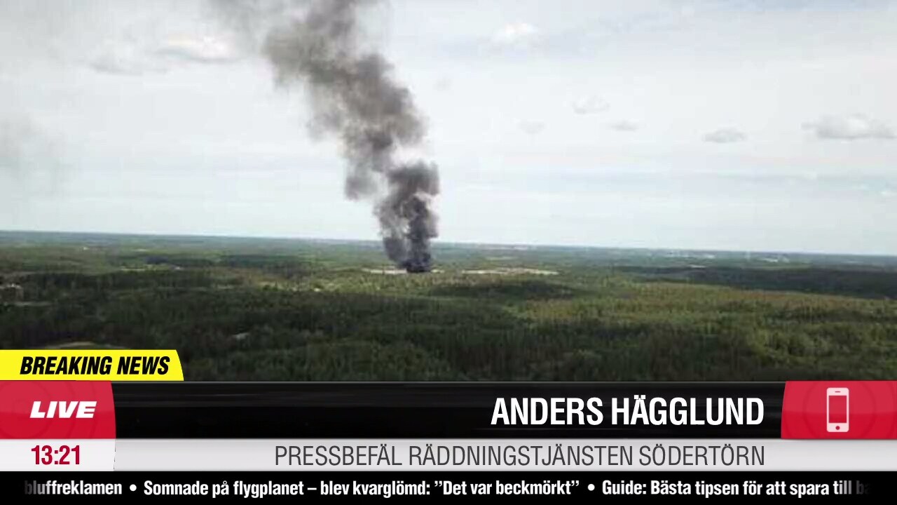 Soptipp brinner – svart rök väller ut