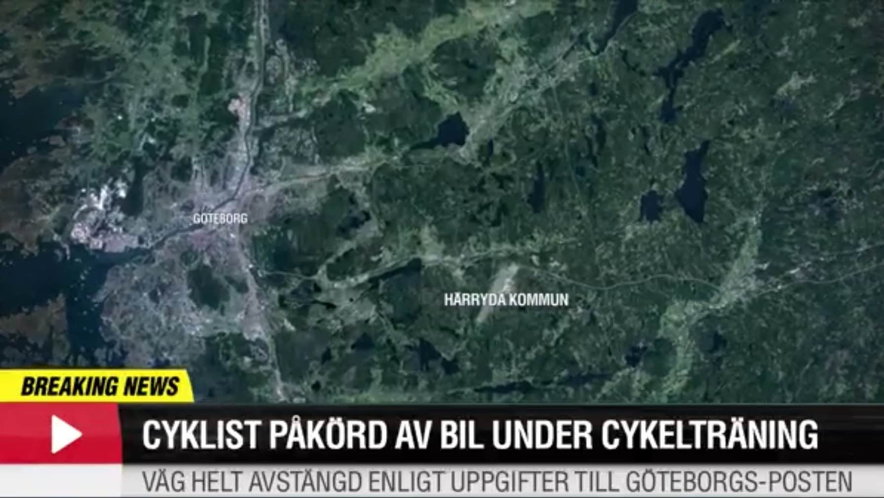 Träningscyklist påkörd av personbil