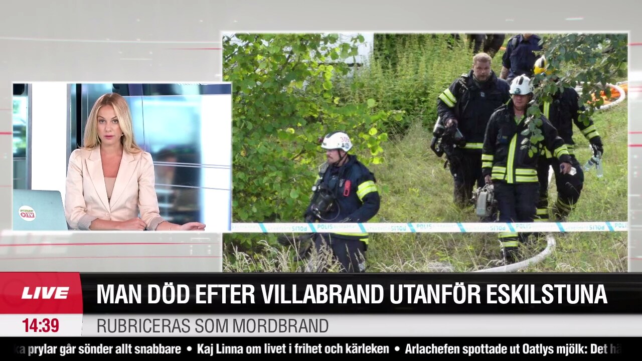 Man död efter villabrand utanför Eskilstuna