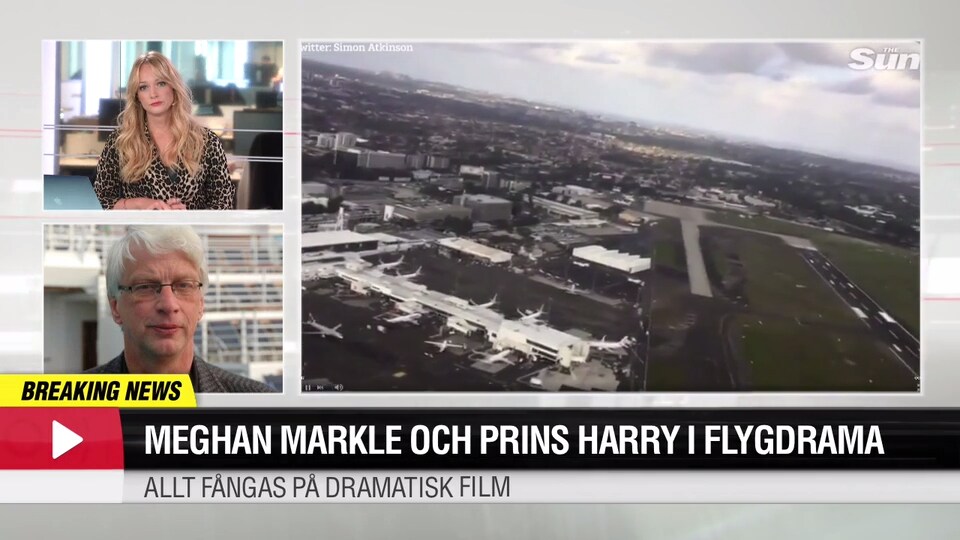 Meghan Markle och Prins Harry i flygdrama