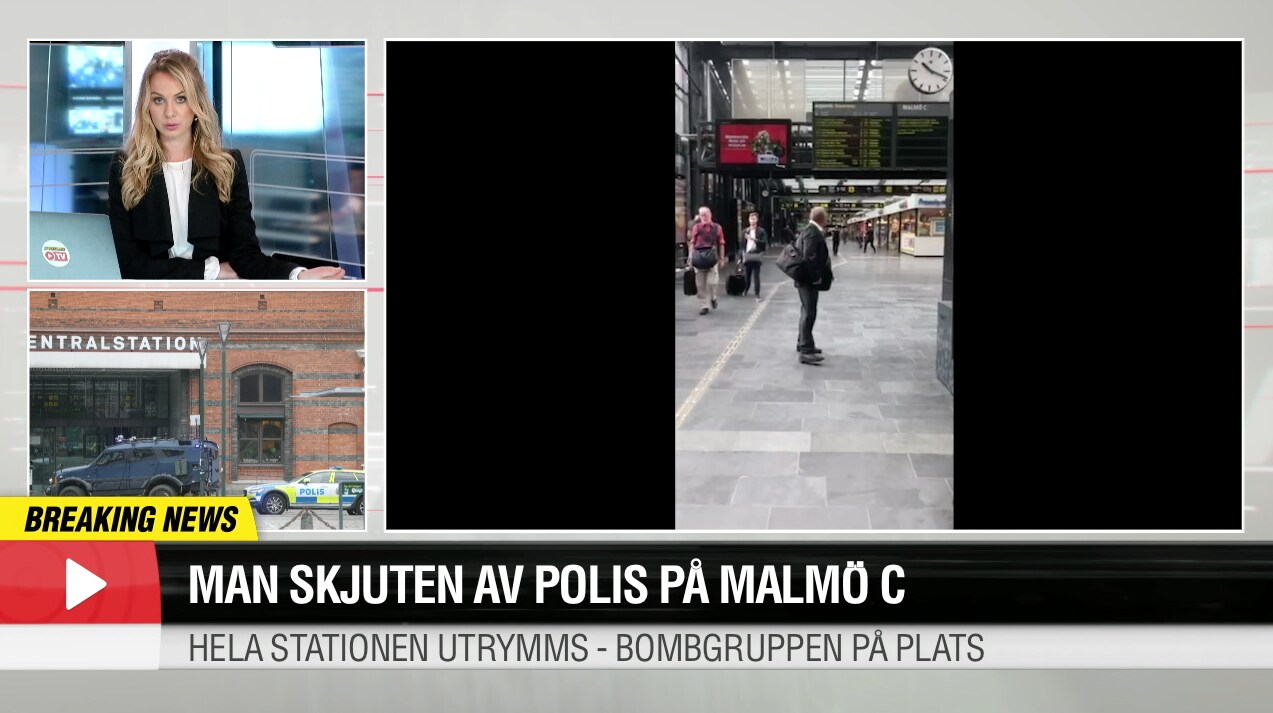 Man skjuten av polis på Malmö C