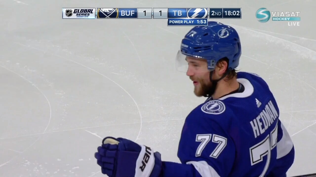 Hedman målskytt när Tampa tog andra raka i Globen