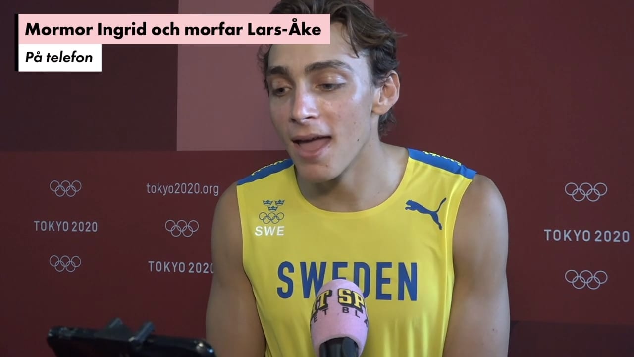 Se Duplantis samtal med mormor och morfar