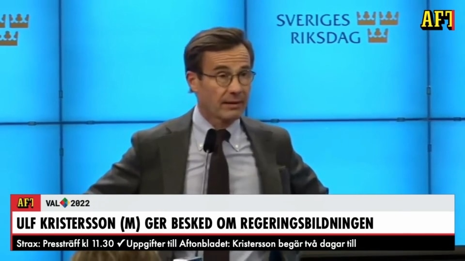 Hör Kristerssons besked: "Föreställer mig statsministeromröstning på måndag"