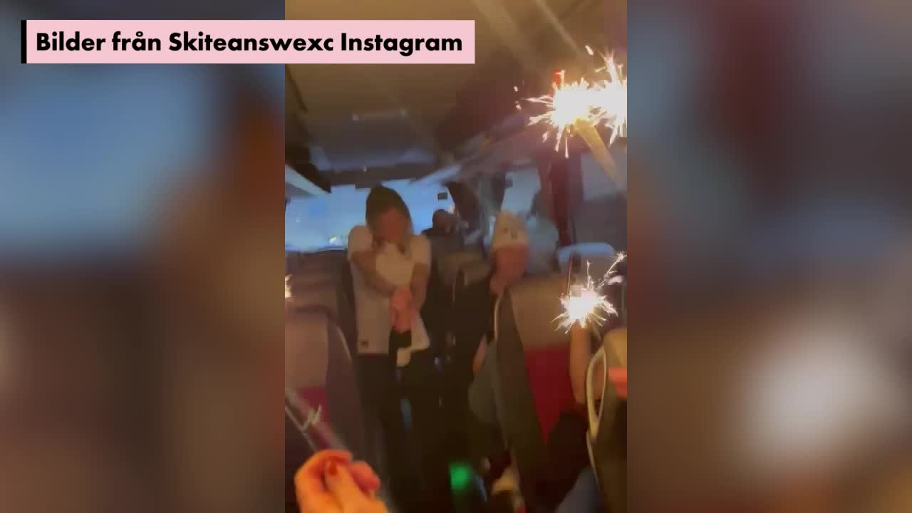 Se Frida Karlssons festfirande på bussen!