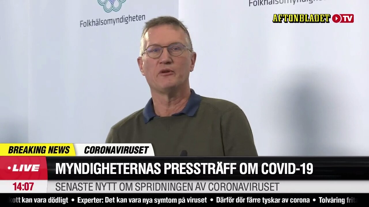 Folkhälsomyndigheten håller pressträff om covid-19