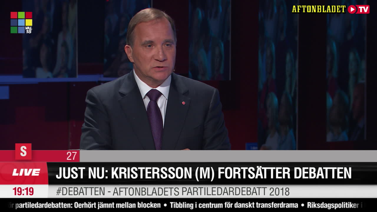 Kristersson (M) och Löfven (S) i pensionsbråk