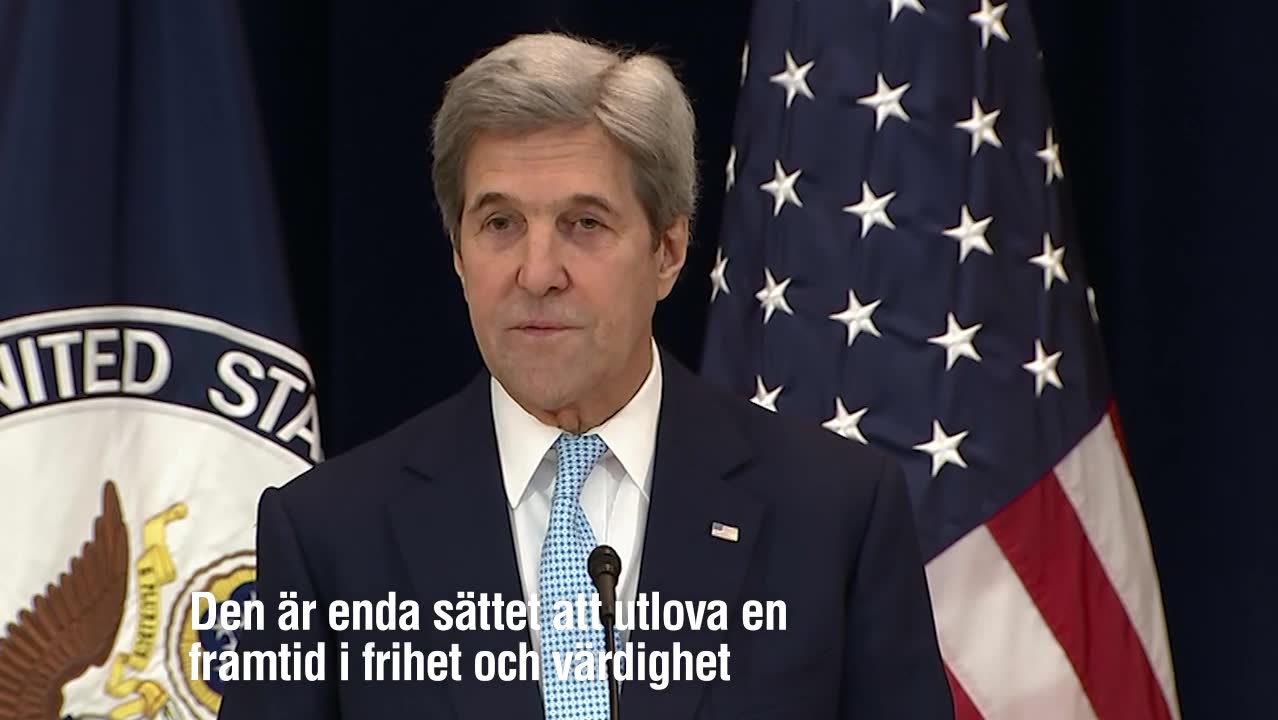 Kerry förordar tvåstatslösning för fred