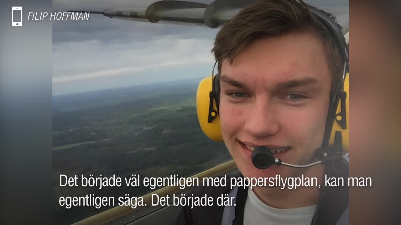 Filip, 16, flyger till skolan – i eget plan