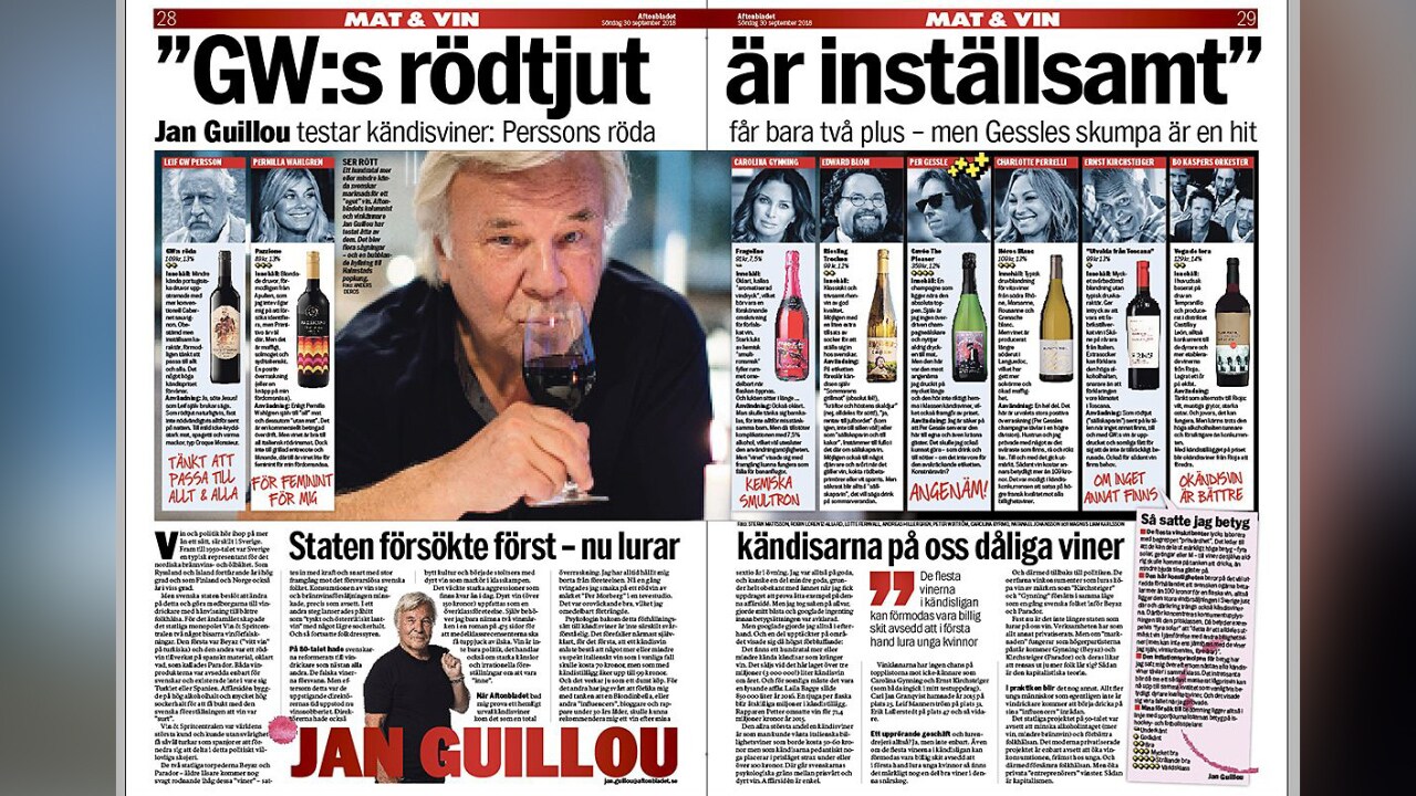 Guillou sågade GW:s vin – nu slår han tillbaka