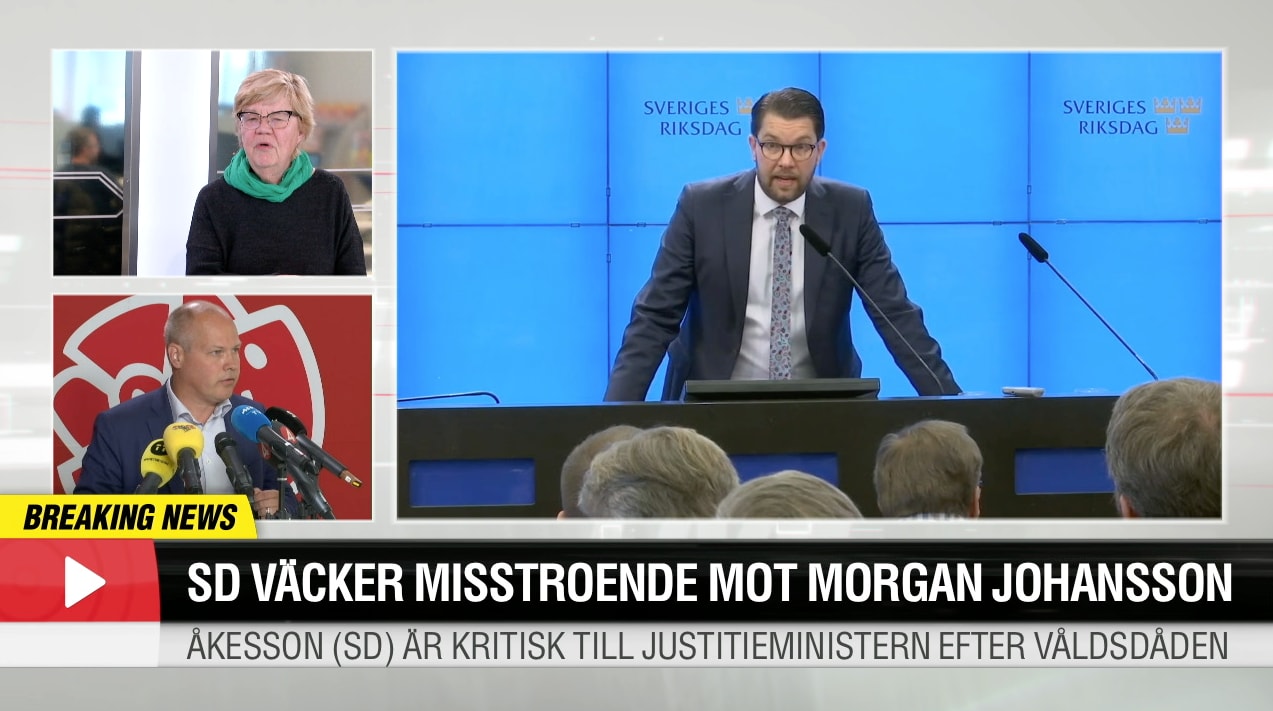 Lena Mellin om att SD väcker misstroende mot Morgan Johansson