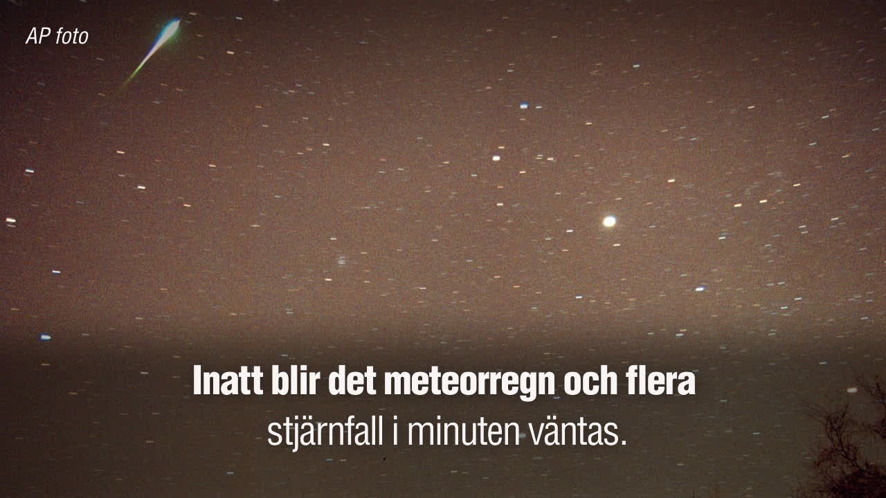 Meteorregn i natt – kan bli flera stjärnfall i minuten