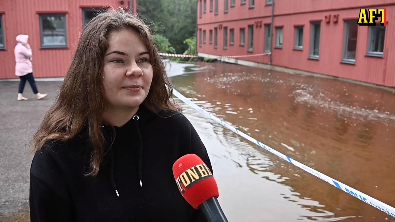 Studenthus i fara – efter regnovädret: "Glad att det inte är mitt hus"