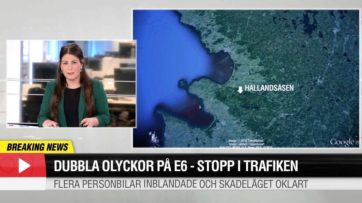 Dubbla olyckor på E6 – stopp i trafiken