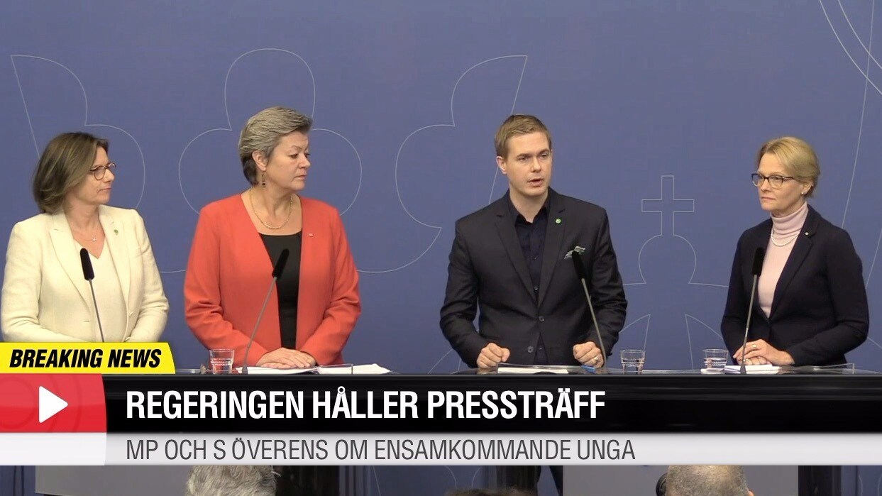 Efter uppgörelsen om ensamkommande unga – se pressträffen med S och MP