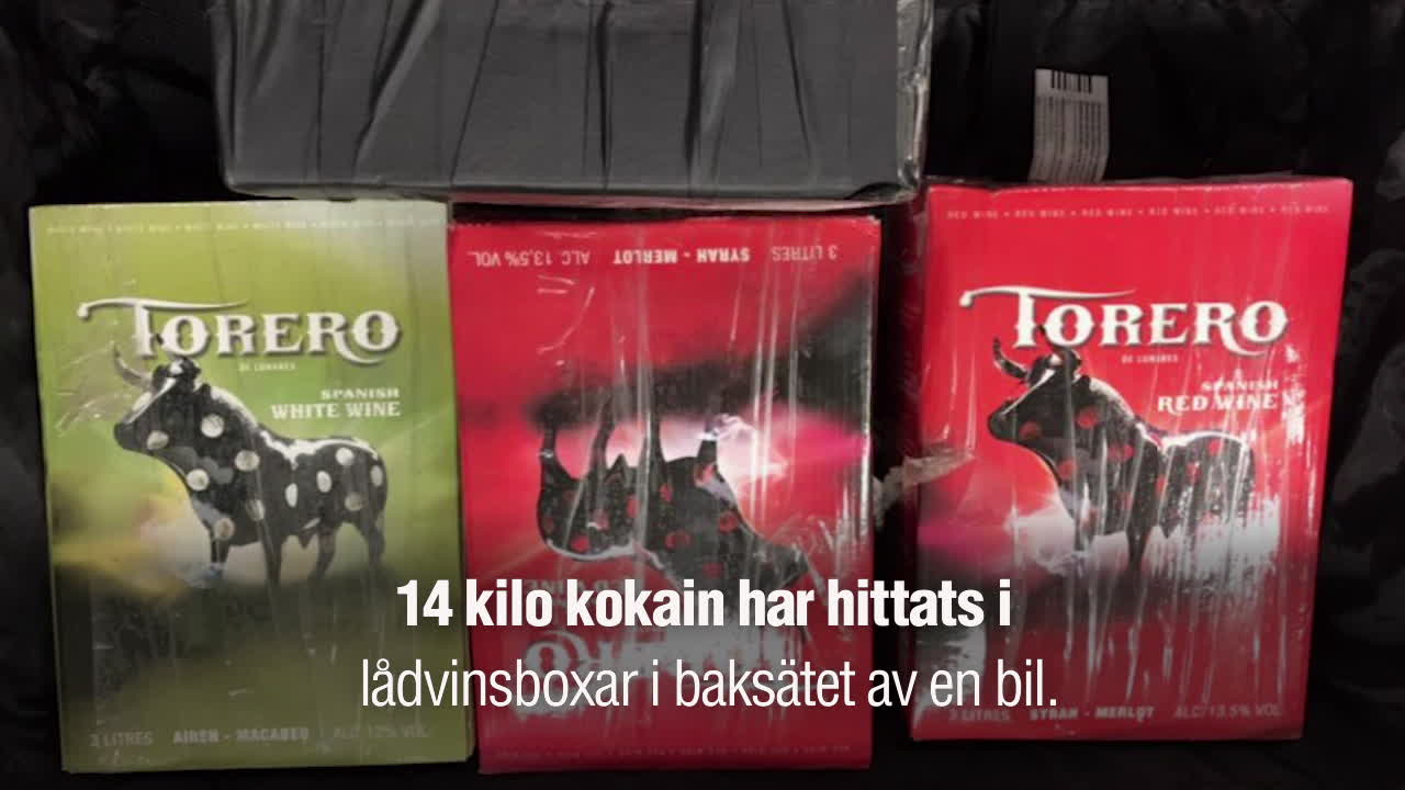 Gömde kilovis med höghaltigt kokain i lådvinsboxar