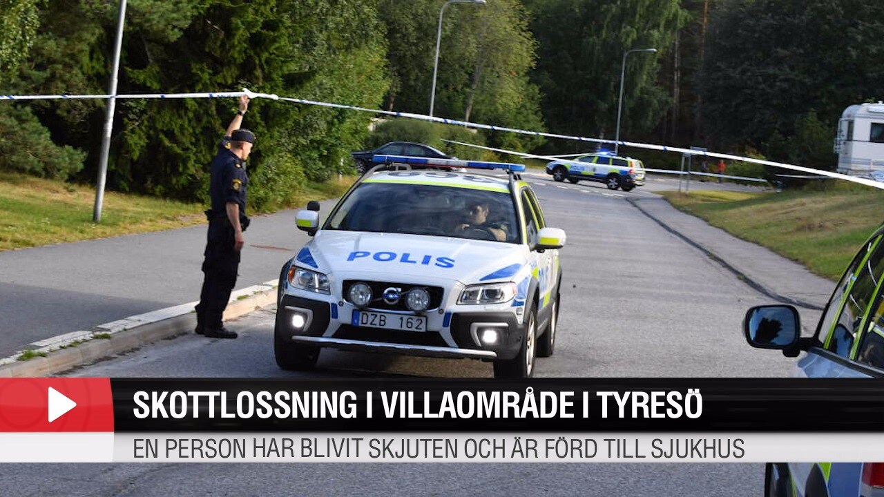 En man skjuten i villaområde i Tyresö