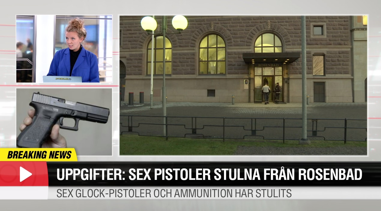 Sex pistoler stulna från Rosenbad