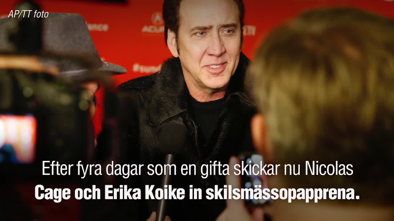Nicolas Cage skiljer sig efter fyra dagar