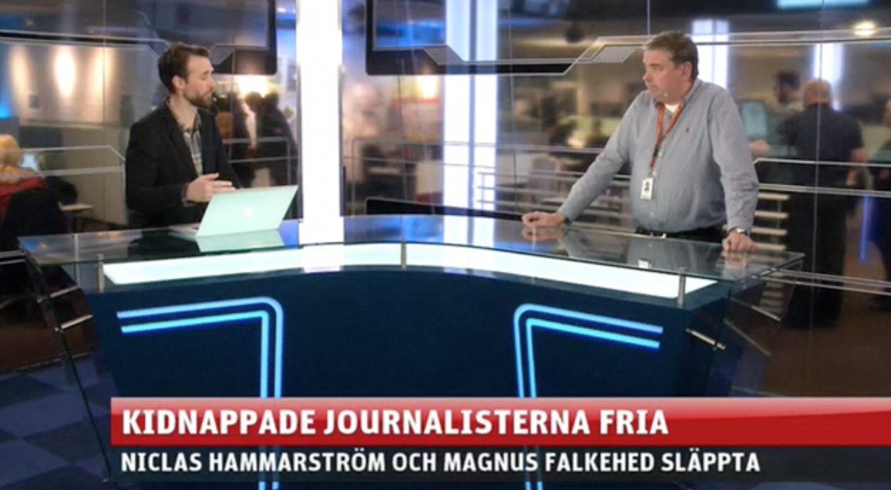 Magnus Ringman gjorde första intervjun med kidnappade journalisterna