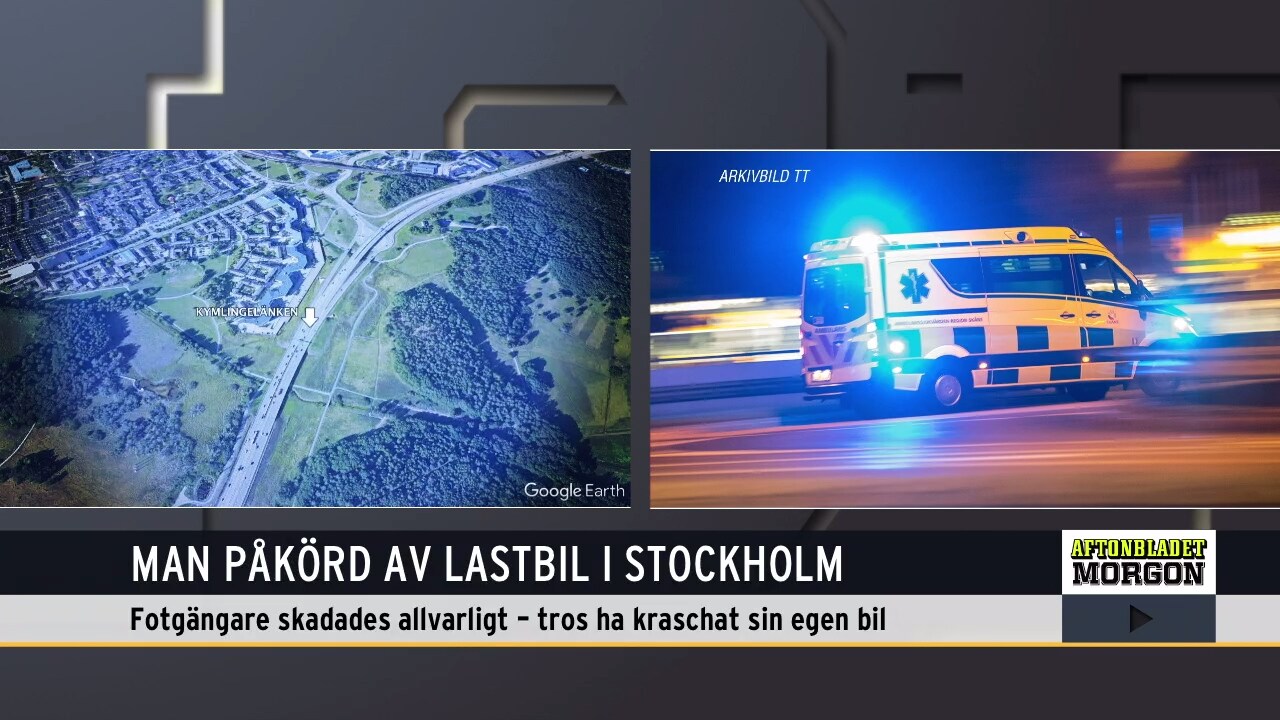 Man påkörd av lastbil