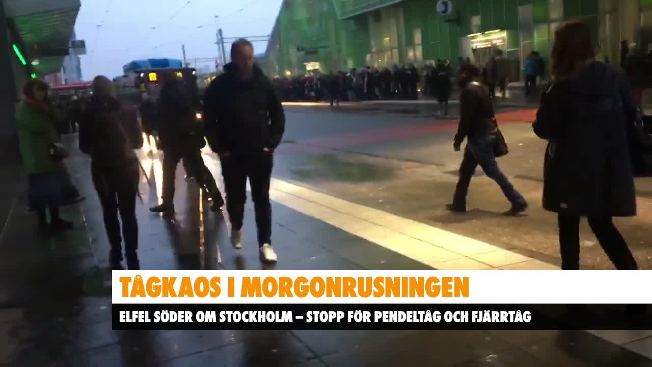 Tågkaos i morgonrusningen