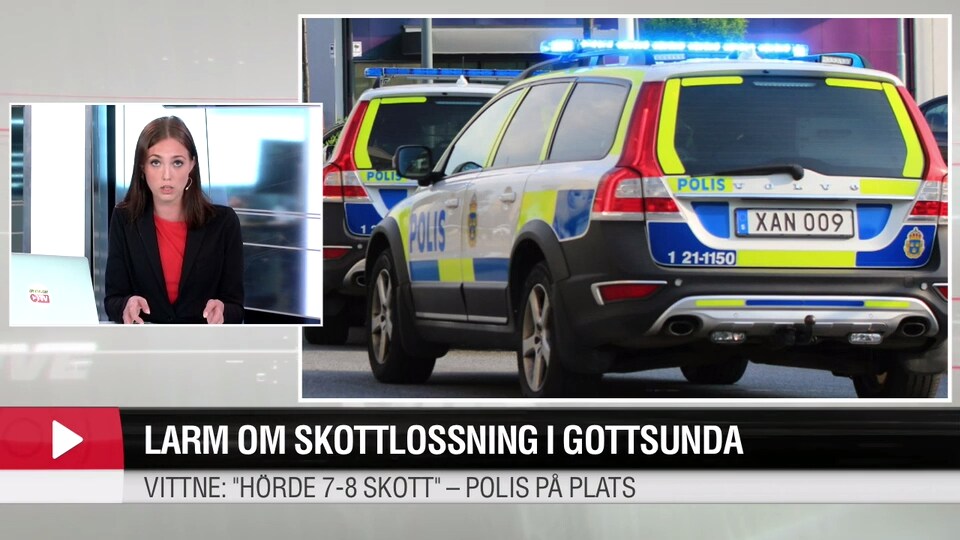 Larm om skottlossning i Gottsunda