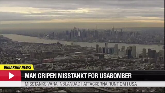 Man gripen misstänkt för bomberna i USA