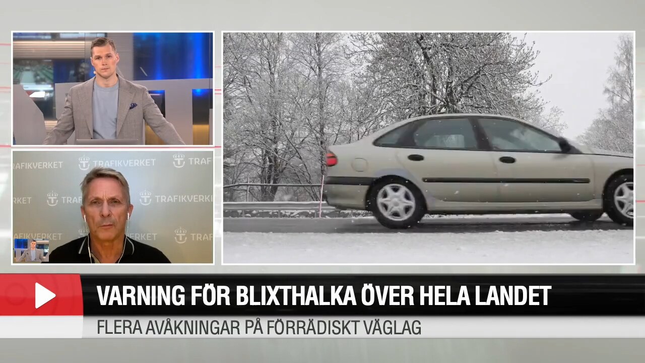 Varning för blixthalka över hela landet