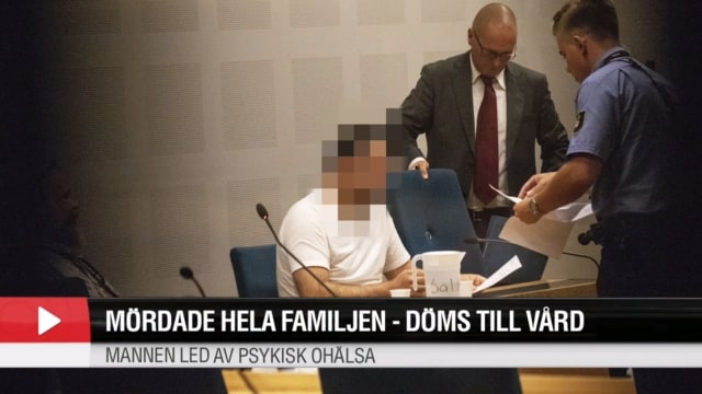 Mördade hela familjen - döms till vård