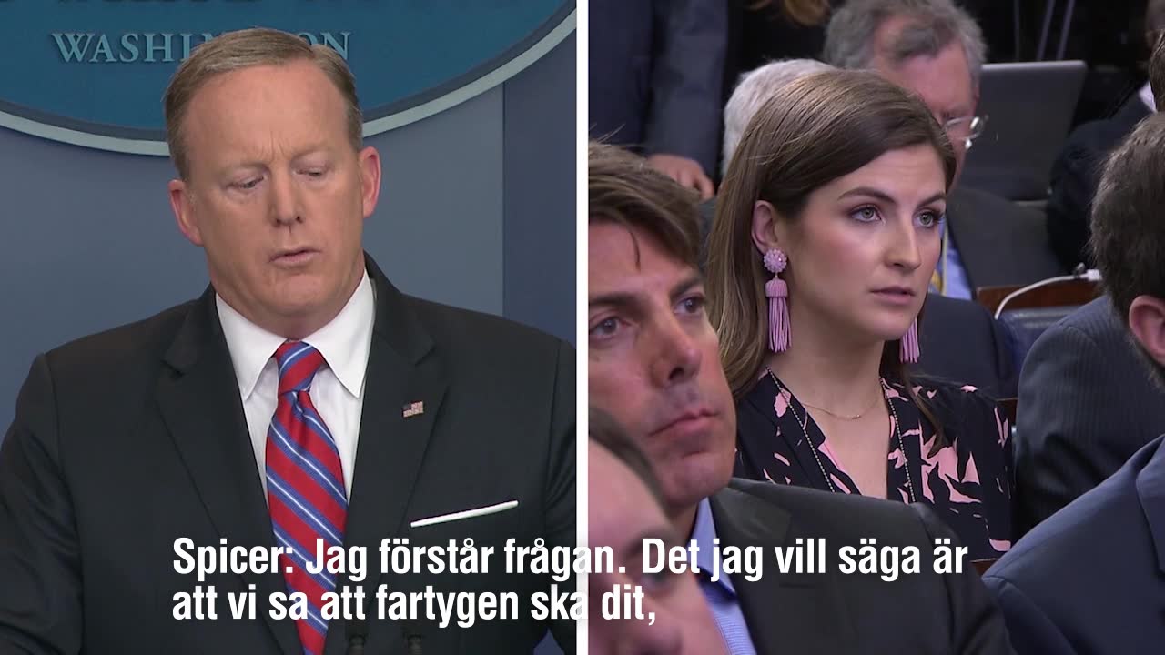 Spicer om krigsfartygen: “De är på väg mot Korea, och de kommer komma dit”
