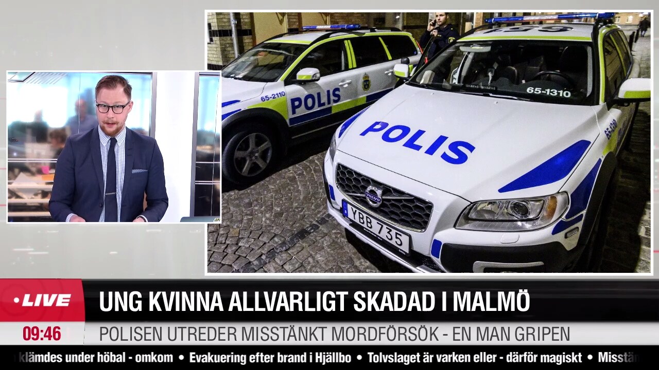 Ung kvinna allvarligt skadad i Malmö