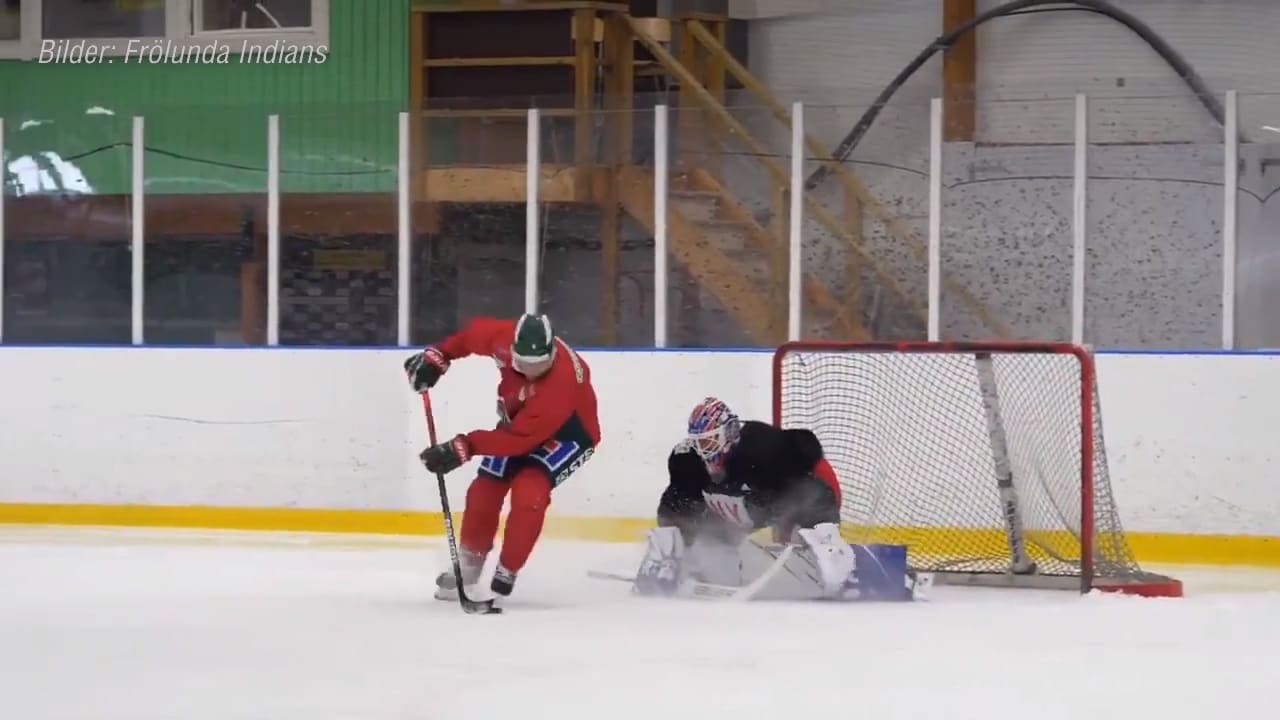 Här tränar Henrik Lundqvist med Frölunda