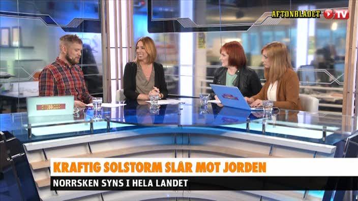 Kraftig solstorm slår mot jorden