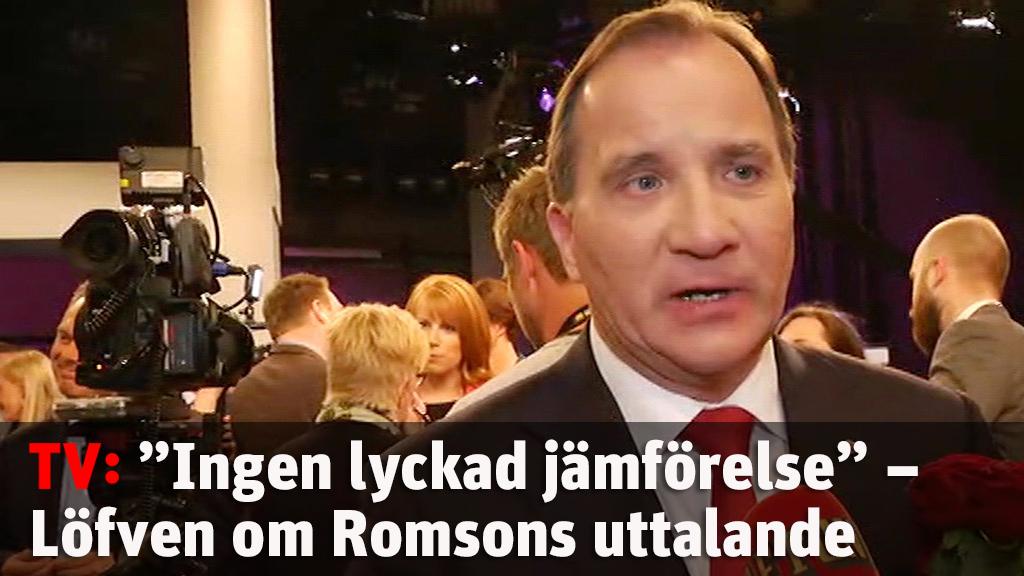 "Ingen lyckad jämförelse" – Löfven om Romsons uttalande