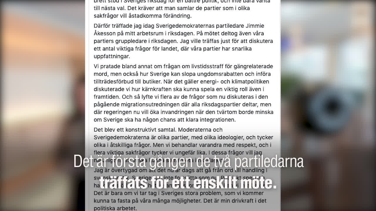 Kristersson om mötet med Åkesson: Inte alls kontroversiellt