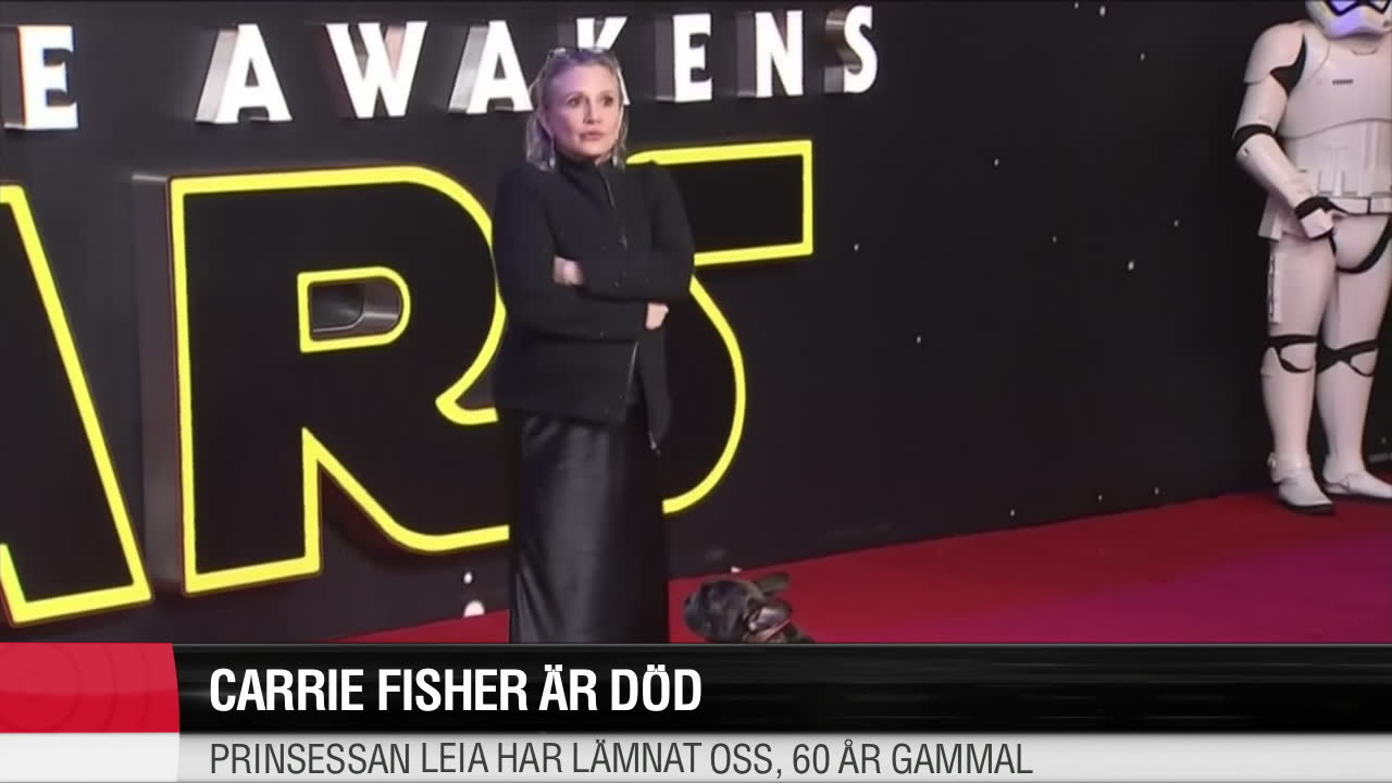 Star Wars-stjärnan Carrie Fisher död